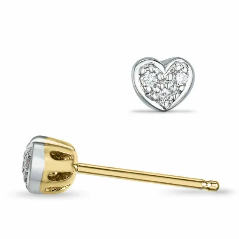 Hjärta briljiantöronringar i 9 karat guld och vitguld med diamanter 