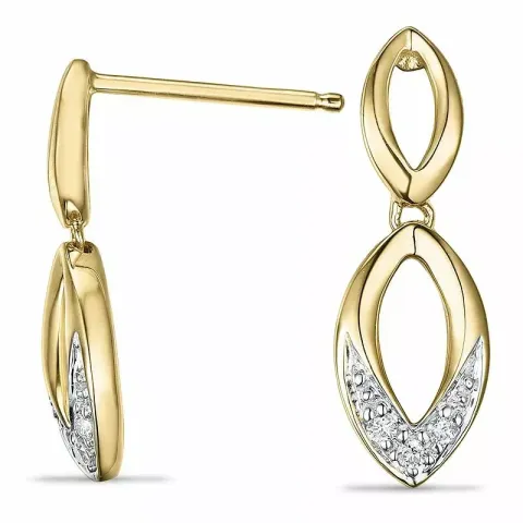 diamant örhängen i 9 karat guld och vitguld med diamant 