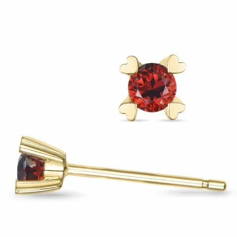 2 x 0,14 ct Kollektionsprov granat solitäreörhängestift i 9 karat guld med granat
