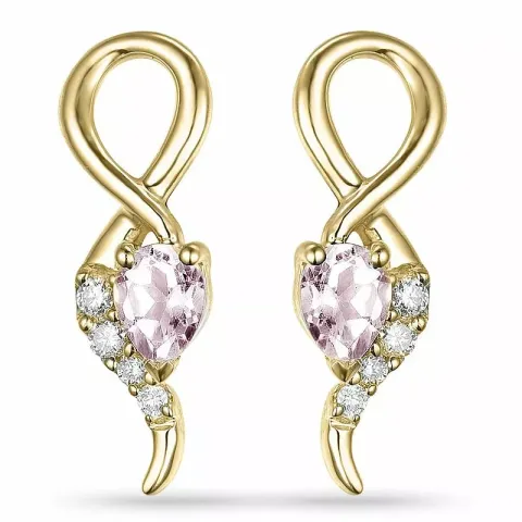 Morganit diamantörhängen i 9 karat guld med diamanter och morganit