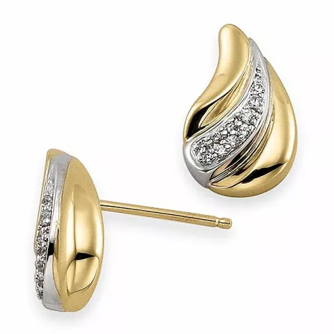 Droppe diamantörhängen i 9 karat guld och vitguld med diamanter