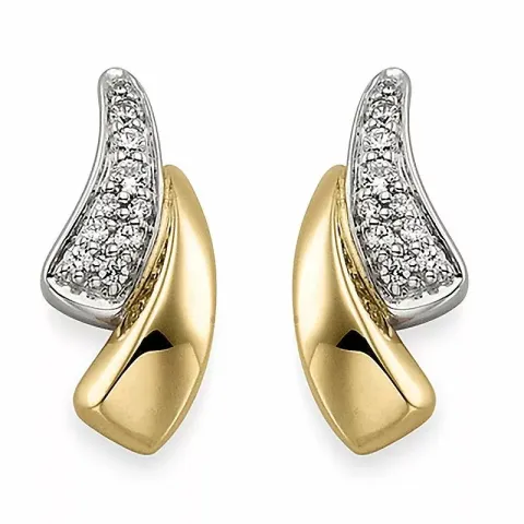 diamantörhängen i 9 karat guld och vitguld med diamant