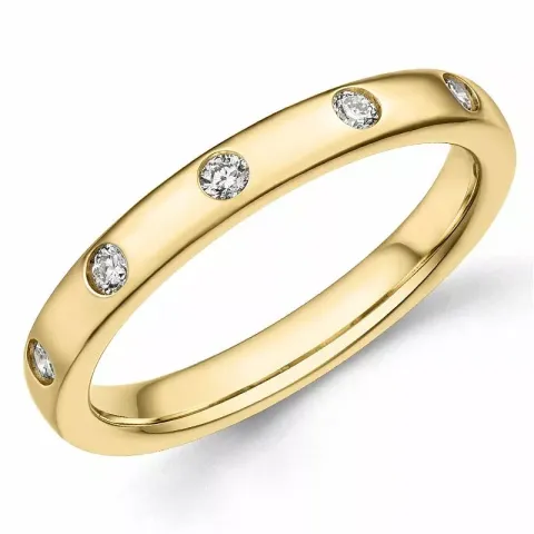 Enkel diamantring i 9 karat guld 0,15 ct