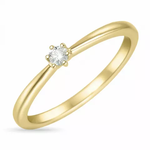 kampajn -  diamant ring i 14  karat guld 0,08 ct