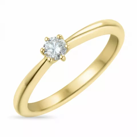 kampajn -  diamant ring i 14  karat guld 0,15 ct