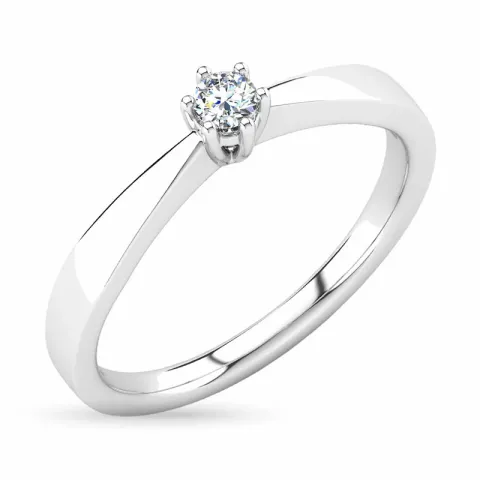 diamant solitärring i 14  karat vitguld 0,10 ct