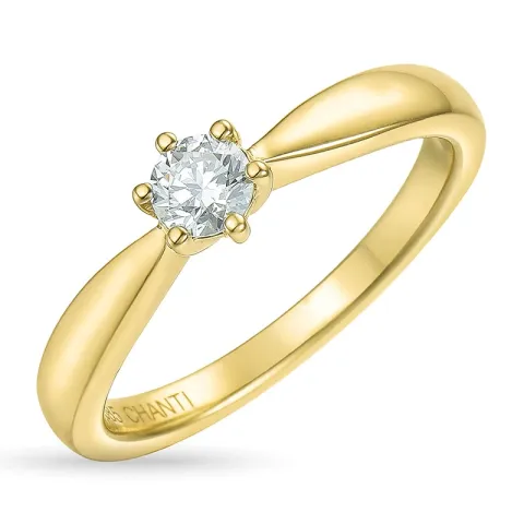 diamant solitärring i 14  karat guld 0,20 ct
