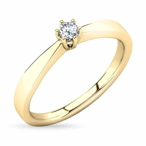 diamant solitärring i 14  karat guld 0,12 ct