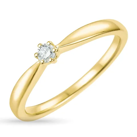 diamant solitärring i 14  karat guld 0,07 ct