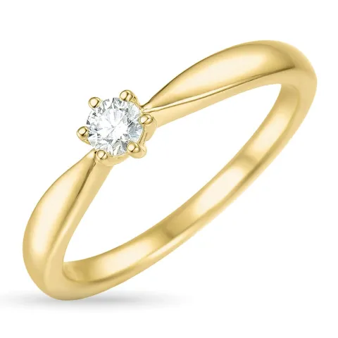 diamant solitärring i 14  karat guld 0,12 ct