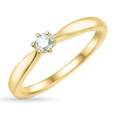 diamant solitärring i 14  karat guld 0,15 ct