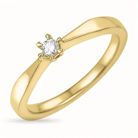 diamant solitärring i 14  karat guld 0,05 ct