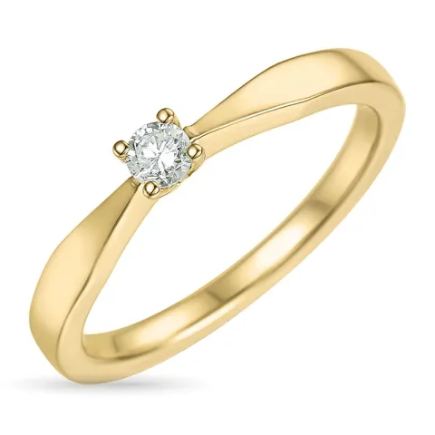 diamant solitärring i 14  karat guld 0,10 ct