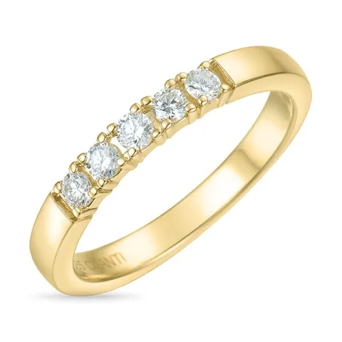 diamant alliancring i 14  karat guld 5 x 0,05 ct