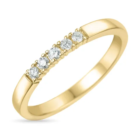 diamant alliancring i 14  karat guld 5 x 0,03 ct