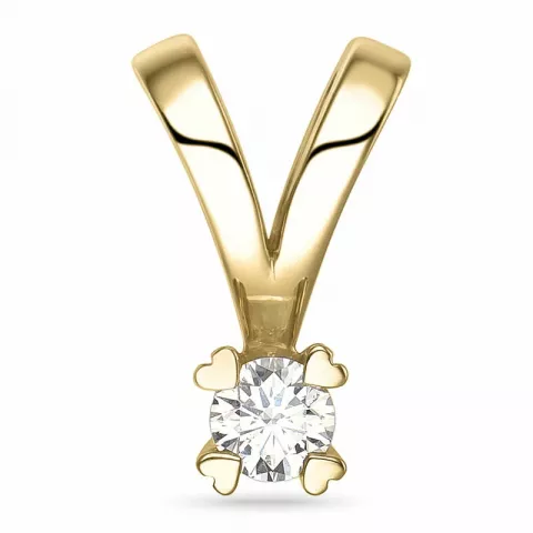 kampajn -  0,11 ct diamant solitärberlock i 14  carat guld 0,11 ct