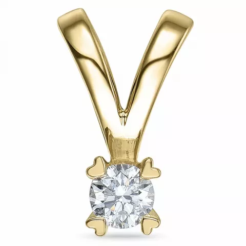 kampajn -  0,15 ct diamant solitärberlock i 14  carat guld 0,15 ct