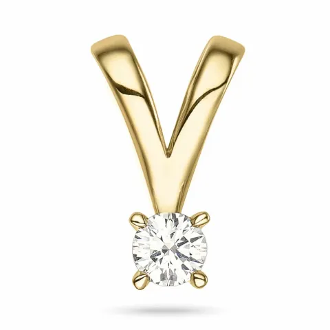kampajn - 0,09 ct diamant solitärberlock i 14 carat guld 0,09 ct
