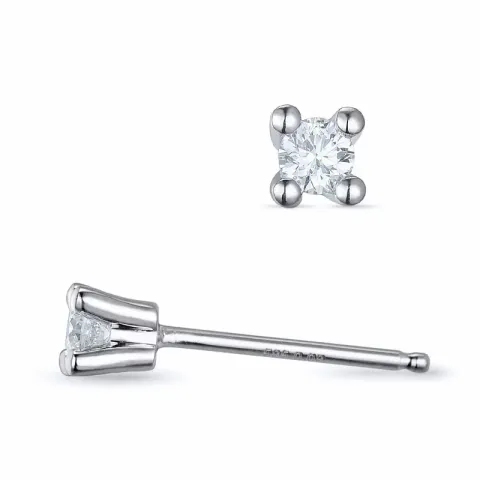 2 x 0,08 ct kampajn - diamant solitäreörhängestift i 14 karat vitguld med diamant