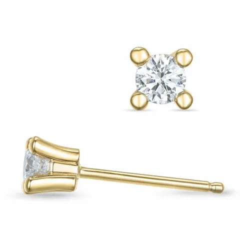 2 x 0,13 ct kampajn - diamant örhängestift i 14 karat guld med diamant