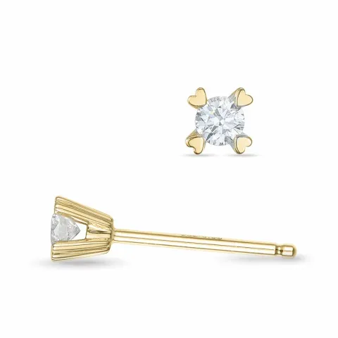2 x 0,08 ct kampajn - diamant solitäreörhängestift i 14 karat guld med diamant