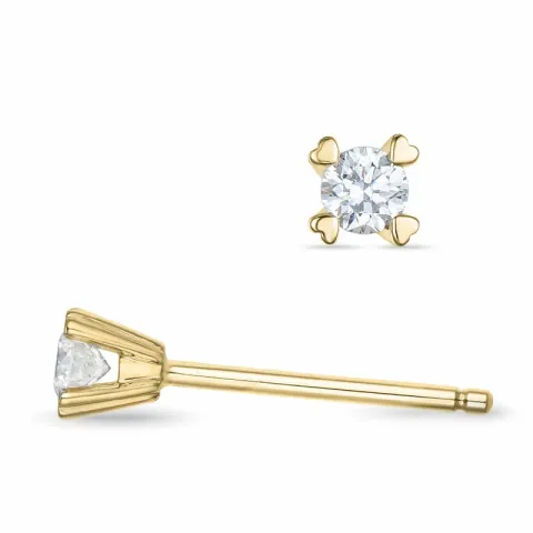 2 x 0,09 ct kampajn - diamant solitäreörhängestift i 14 karat guld med diamant