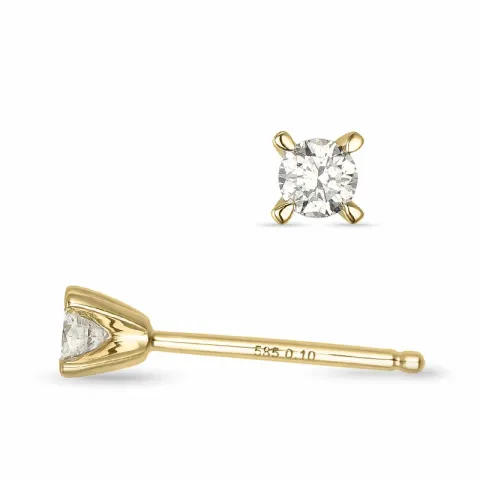 2 x 0,10 ct kampajn - diamant örhängestift i 14 karat guld med diamant