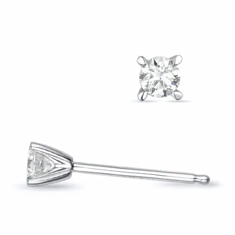 2 x 0,11 ct kampajn - briljant solitäreörhängestift i 14 karat vitguld med diamant