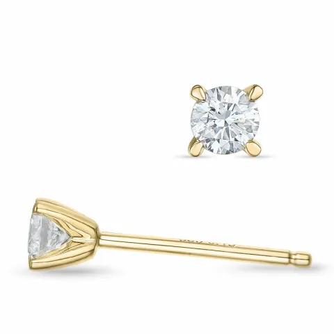2 x 0,13 ct kampajn - diamant örhängestift i 14 karat guld med diamant