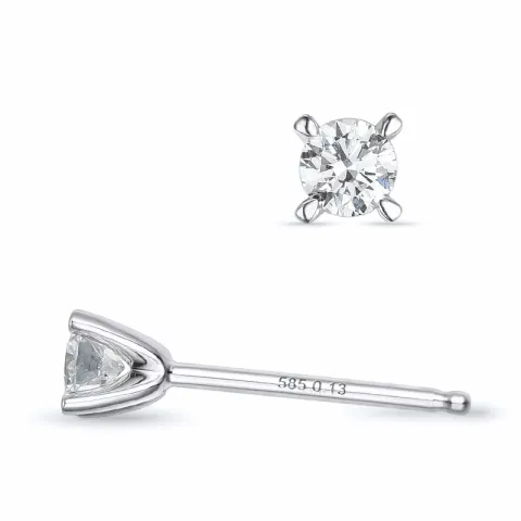 2 x 0,13 ct kampajn - diamant solitäreörhängestift i 14 karat vitguld med diamant