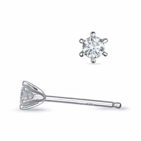 2 x 0,09 ct kampajn - diamant solitäreörhängestift i 14 karat vitguld med diamant