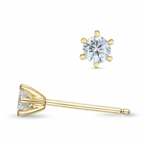 2 x 0,13 ct kampajn - diamant örhängestift i 14 karat guld med diamant