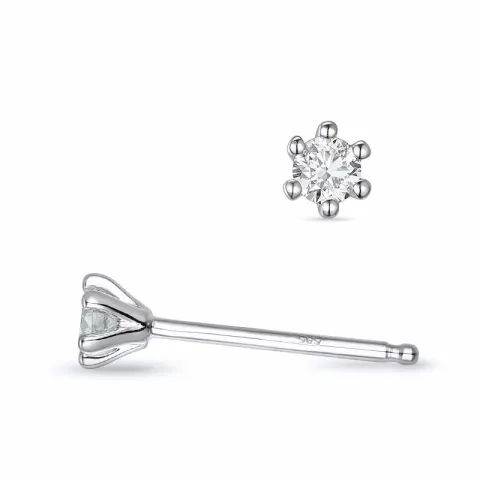 2 x 0,08 ct kampajn -  diamant solitäreörhängestift i 14 karat vitguld med diamant 