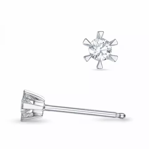 2 x 0,08 ct kampajn -  diamant solitäreörhängestift i 14 karat vitguld med diamant 