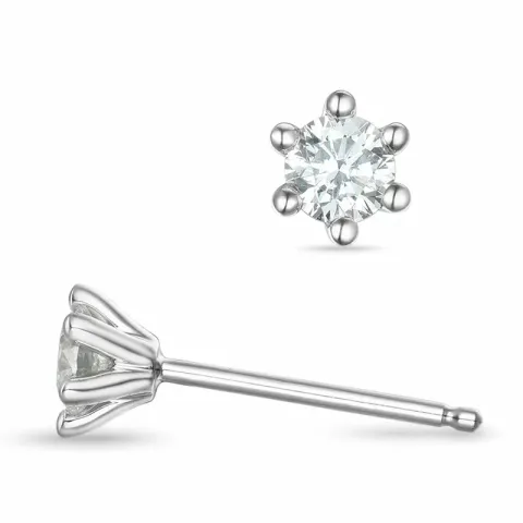 kampajn -  2 x 0,20 ct diamant solitäreörhängestift i 14 karat vitguld med diamant 