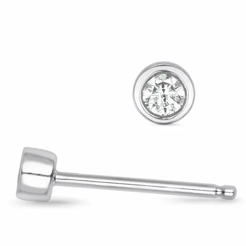 2 x 0,04 ct solitäreörhängestift i 14 karat vitguld med diamant