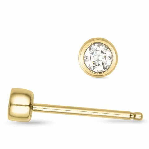 2 x 0,05 ct solitäreörhängestift i 14 karat guld med diamant