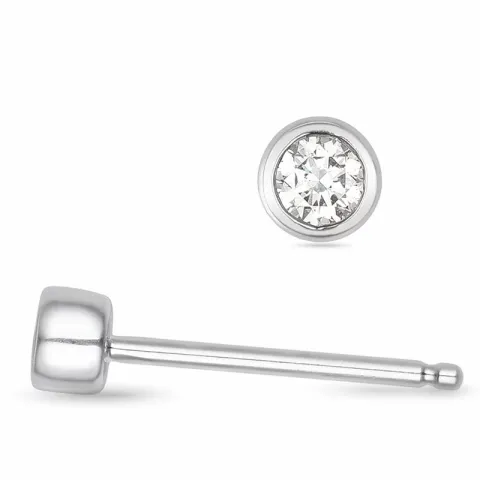 2 x 0,05 ct solitäreörhängestift i 14 karat vitguld med diamant