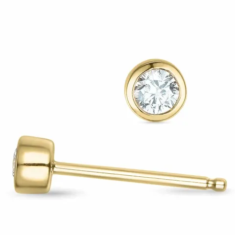 2 x 0,06 ct solitäreörhängestift i 14 karat guld med diamant