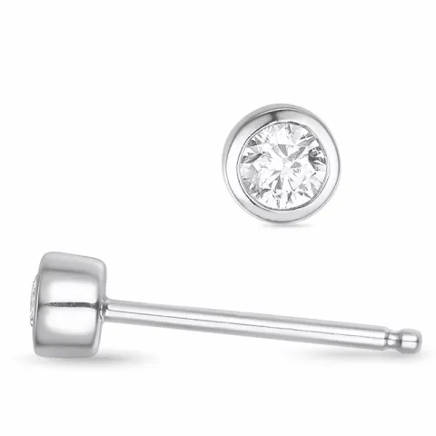 2 x 0,06 ct briljiantöronringar i 14 karat vitguld med diamant
