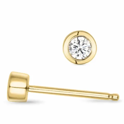 2 x 0,07 ct solitäreörhängestift i 14 karat guld med diamant
