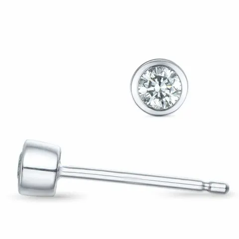 2 x 0,07 ct solitäreörhängestift i 14 karat vitguld med diamant