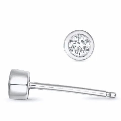 2 x 0,08 ct solitäreörhängestift i 14 karat vitguld med diamant