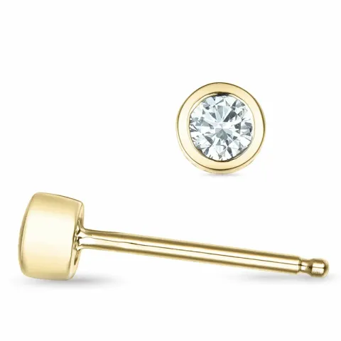 2 x 0,09 ct solitäreörhängestift i 14 karat guld med diamant