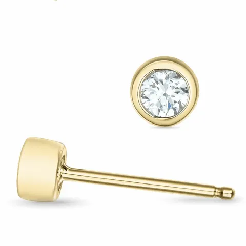 2 x 0,10 ct solitäreörhängestift i 14 karat guld med diamant