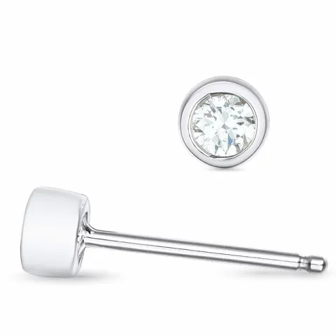 2 x 0,10 ct solitäreörhängestift i 14 karat vitguld med diamant