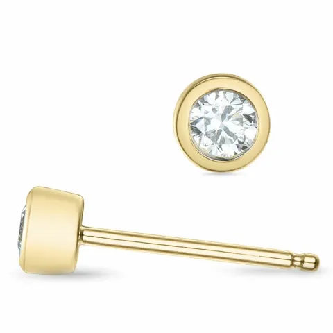 2 x 0,11 ct solitäreörhängestift i 14 karat guld med diamant