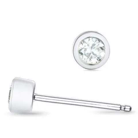 2 x 0,11 ct solitäreörhängestift i 14 karat vitguld med diamant