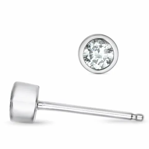 2 x 0,12 ct solitäreörhängestift i 14 karat vitguld med diamant