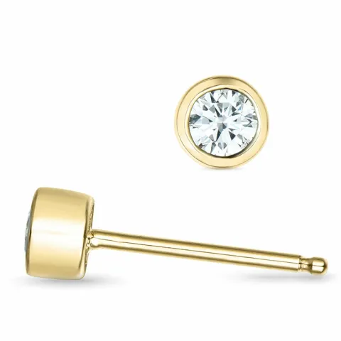 2 x 0,13 ct solitäreörhängestift i 14 karat guld med diamant